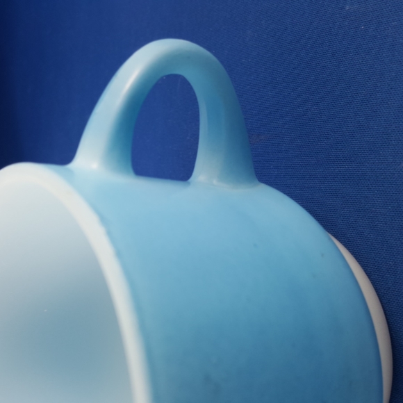 VTG Fire-King BLUE MOSAIC Cup Saucer set by Anchor Hocking, USA, 1960s - Picture 6 of 8